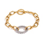 Gold & Silver / 1 Piece Simple Series Classic Geometric Stainless Steel  Gold Color Women's Chain Bracelet 